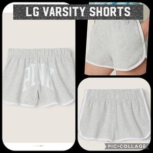 Vs pink varsity shorts sz lg heather grey